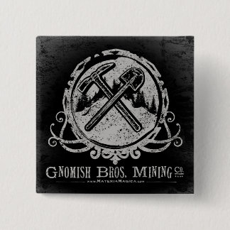 Badge Carré 5 Cm Bouton Gnomish