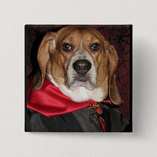 Badge Carré 5 Cm Bouton gothique de Dogula de beagle