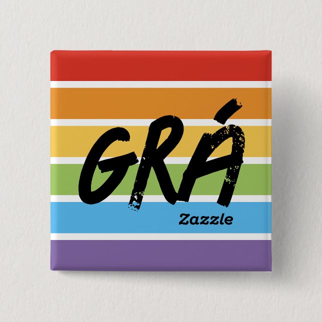 Badge Carré 5 Cm Bouton Grá Zazzle (Devant)