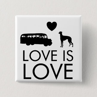Badge Carré 5 Cm Bouton Greyhound L'amour est amour