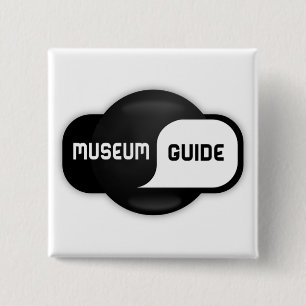 Badge Carré 5 Cm Bouton Guide du musée