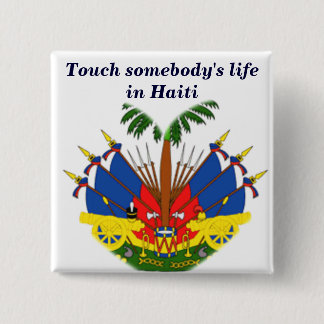 Badge Carré 5 Cm Bouton Haïti dans le besoin_