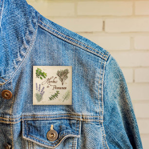 Badge Carré 5 Cm Bouton Herbes de Provence