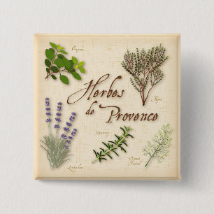 Badge Carré 5 Cm Bouton Herbes de Provence