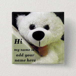 Badge Carré 5 Cm Bouton Hi_