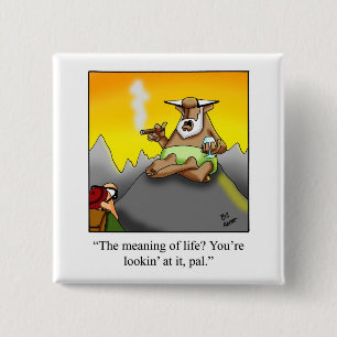 Badge Carré 5 Cm Bouton Hilarious Humour Cigar Cadeau