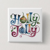 Bouton Holly Jolly