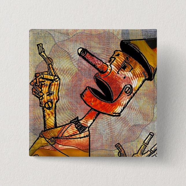 Badge Carré 5 Cm Bouton Homme Tin (Devant)
