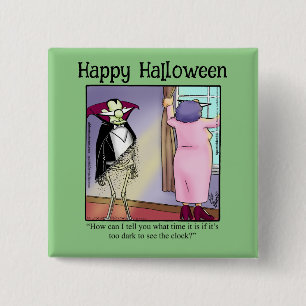 Badge Carré 5 Cm Bouton Humour Halloween drôle