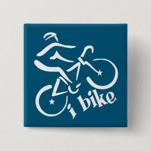 Badge Carré 5 Cm Bouton I Bike
