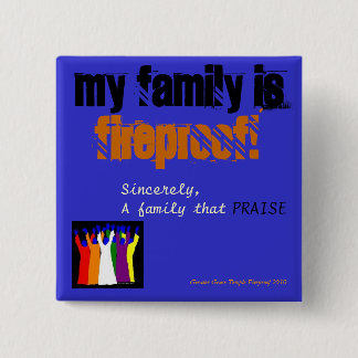 Badge Carré 5 Cm Bouton ignifuge