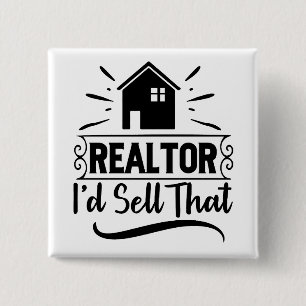 Badge Carré 5 Cm Bouton Immobilier Réalisateur Promotionnel