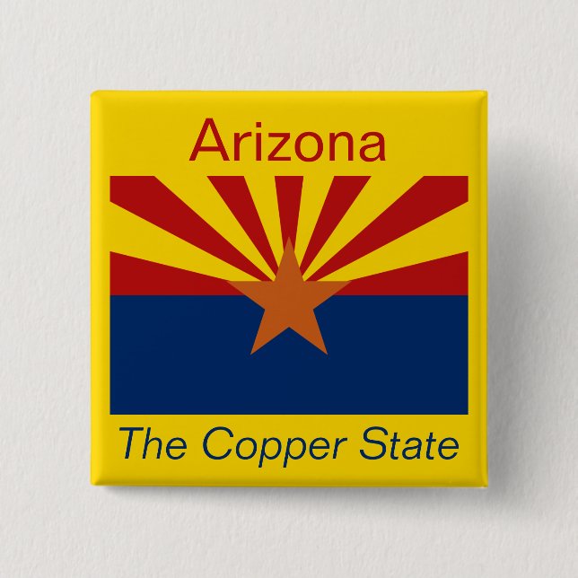 Badge Carré 5 Cm Bouton Indicateur Arizonan (Devant)