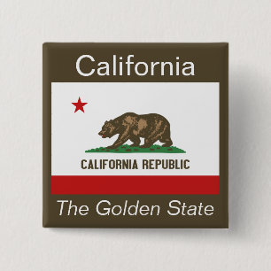 Badge Carré 5 Cm Bouton Indicateur californien