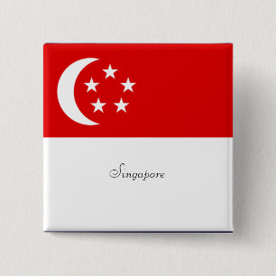 Badge Carré 5 Cm Bouton indicateur Singapour/broche d'ordinateur po