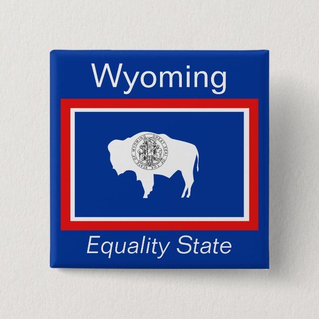 Badge Carré 5 Cm Bouton Indicateur Wyoming (Devant)