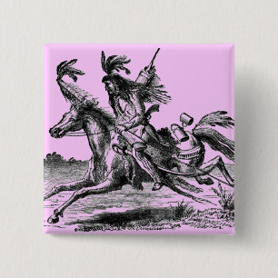 Badge Carré 5 Cm Bouton indien Horseback