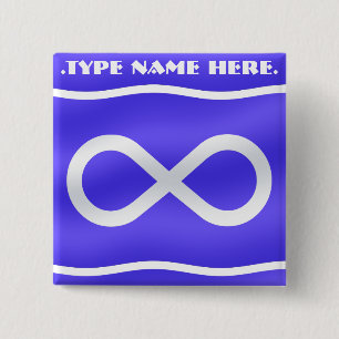 Badge Carré 5 Cm Bouton indigène de drapeau de Metis d'art de