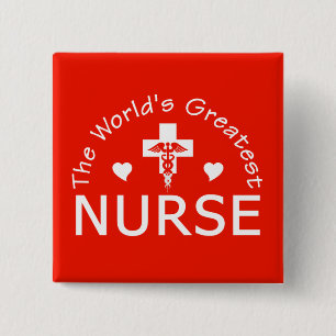 Badge Carré 5 Cm Bouton Infirmière