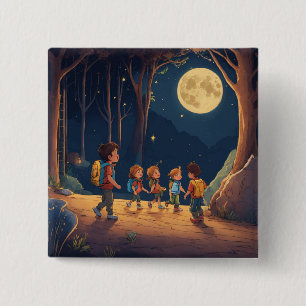 Badge Carré 5 Cm Bouton Innocence Lune