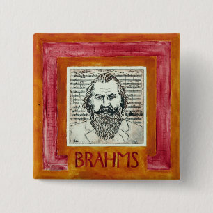 Badge Carré 5 Cm Bouton/insigne de Brahms