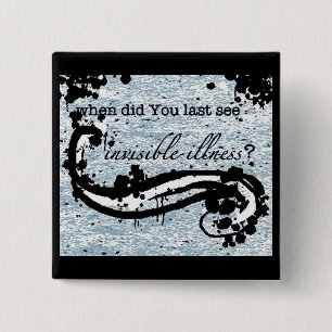 Badge Carré 5 Cm bouton/insigne/goupille invisibles de maladie