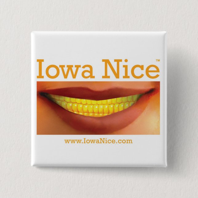 Badge Carré 5 Cm Bouton intéressant de l'Iowa (Devant)