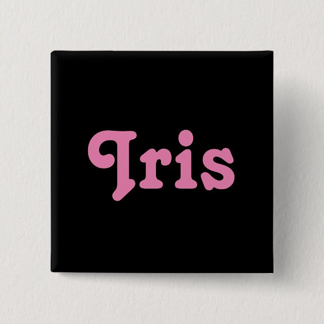 Badge Carré 5 Cm Bouton Iris (Devant)