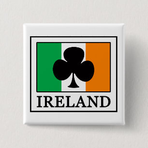 Badge Carré 5 Cm Bouton Irlande