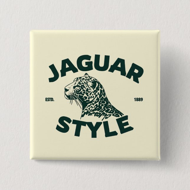 Badge Carré 5 Cm Bouton Jaguar (Devant)