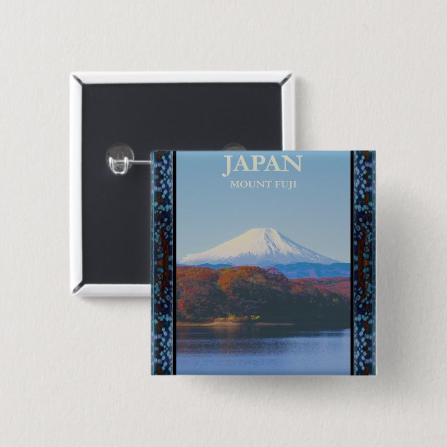 Badge Carré 5 Cm Bouton Japon (Devant & derrière)