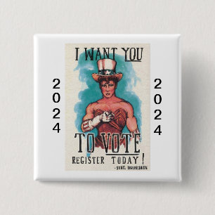Badge Carré 5 Cm Bouton Je VEUX QUE VOUS VOYEZ