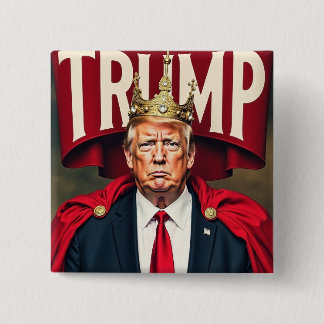 Badge Carré 5 Cm Bouton King Trump Pour Maga