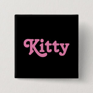 Badge Carré 5 Cm Bouton Kitty
