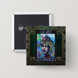 Badge Carré 5 Cm Bouton LA Art
