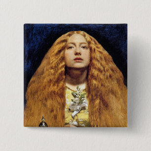 Badge Carré 5 Cm Bouton : La demoiselle d'honneur