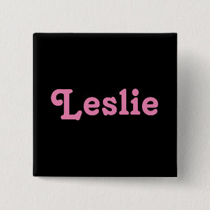 Badge Carré 5 Cm Bouton Leslie