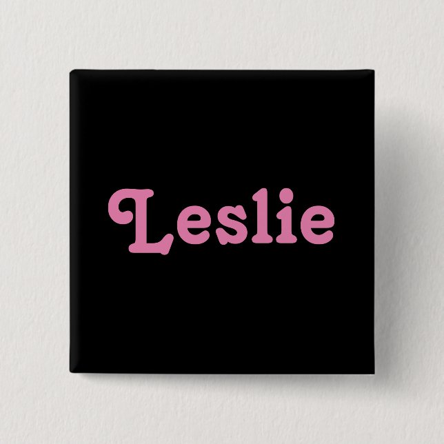 Badge Carré 5 Cm Bouton Leslie (Devant)
