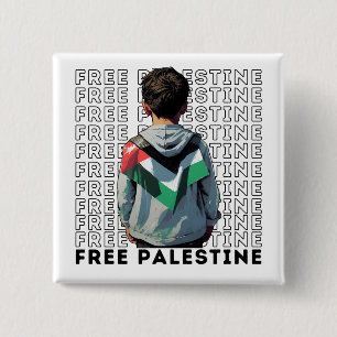 Badge Carré 5 Cm Bouton Libérer la Palestine