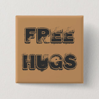Badge Carré 5 Cm Bouton Libre Hugs