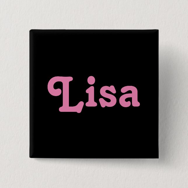 Badge Carré 5 Cm Bouton Lisa (Devant)