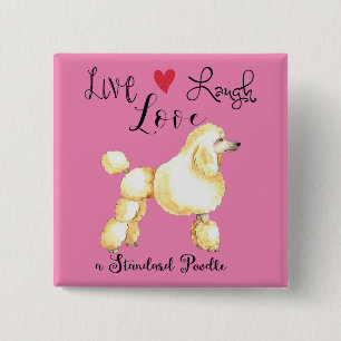 Badge Carré 5 Cm Bouton Live Laugh Love a Golden Retriever