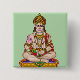 Badge Carré 5 Cm Bouton Lord Hanuman
