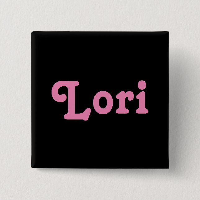 Badge Carré 5 Cm Bouton Lori (Devant)