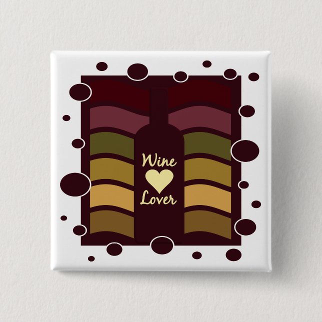 Badge Carré 5 Cm Bouton Lover (Devant)