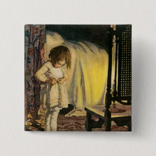Badge Carré 5 Cm Bouton Lumière bougie