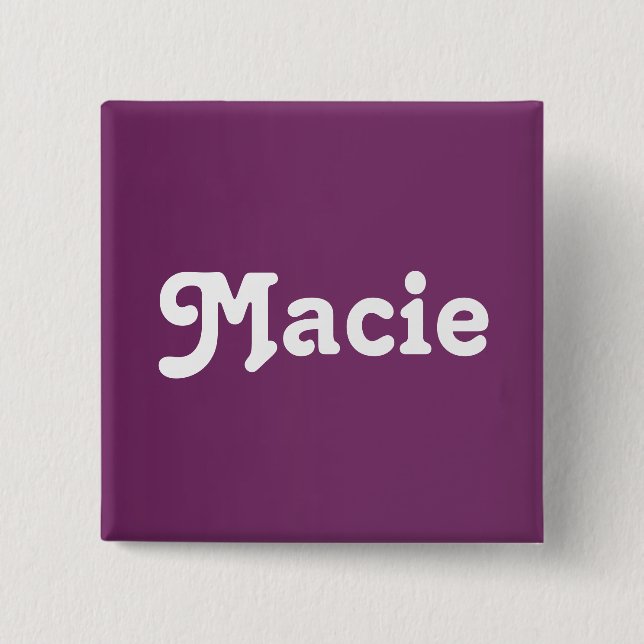 Badge Carré 5 Cm Bouton Macie (Devant)