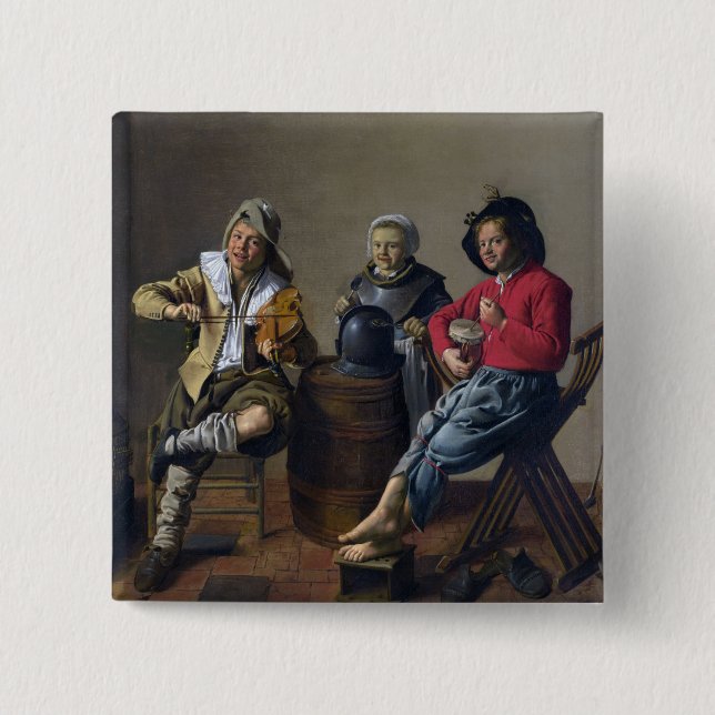 Badge Carré 5 Cm Bouton "Making Music" de Molenaer (Devant)