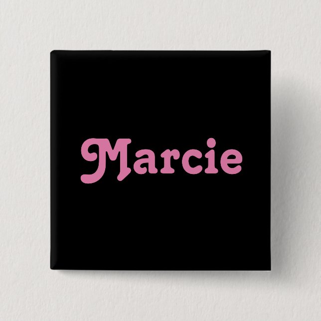 Badge Carré 5 Cm Bouton Marcie (Devant)