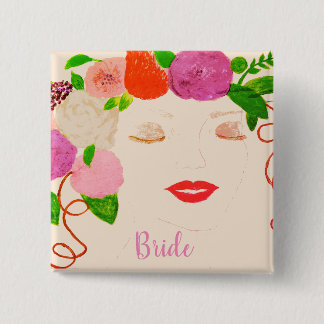 Badge Carré 5 Cm Bouton Mariage